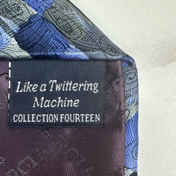 J. Garcia ‘Like a Twittering Machine’ Collection 14 silk necktie - Picture 3 of 4